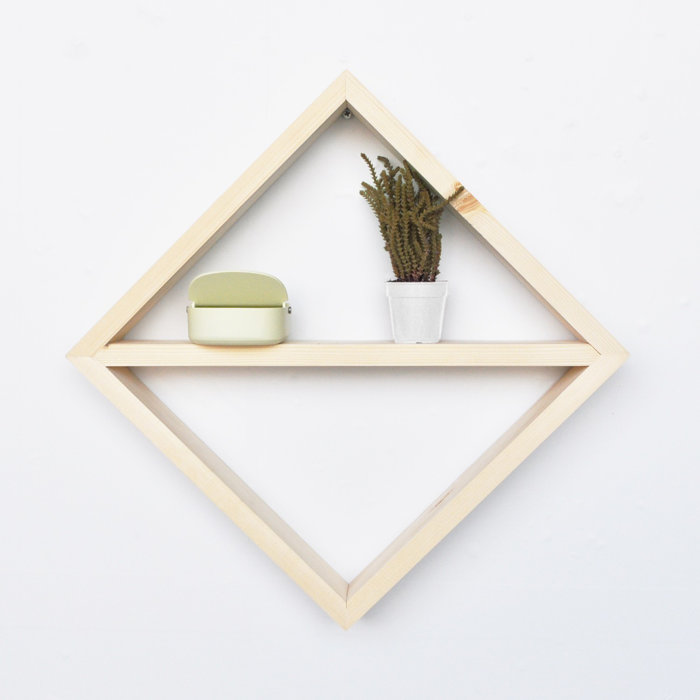 East Urban Home Square Solid Wood Cube Shelf with Adjustable Shelves